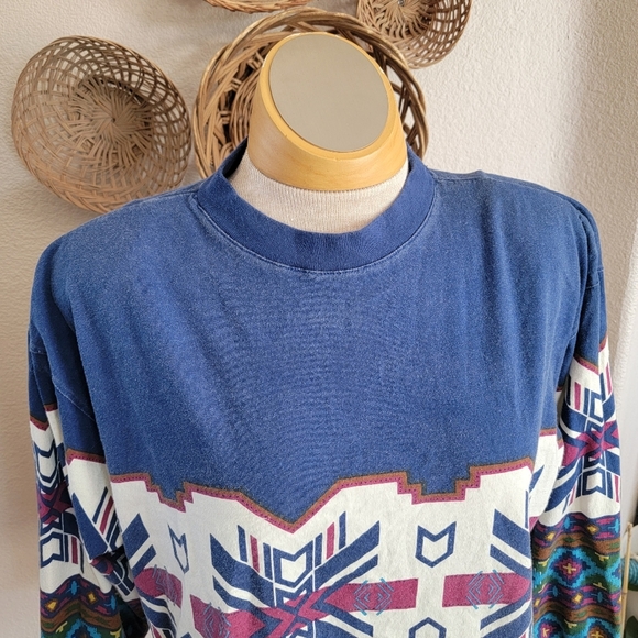 Vintage Adobe Rose Western Long Sleeve Tee Sz XL - Picture 2 of 6